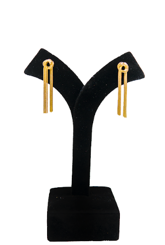 Elegant Gold Finish Chain Tassel Long Earrings for Women